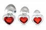 Red Heart Gem Anaalplug Set Van Glas_13